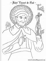 Vincent Saints Catholic Toussaint St Coloriages Sketch Pio Padre Saintes Playground Valentines Vincenzo sketch template