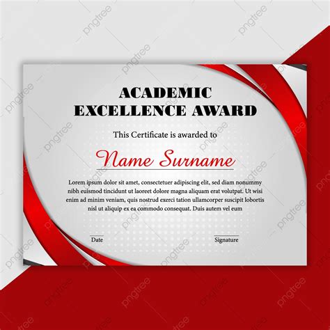 academic excellence award certificate template template   pngtree