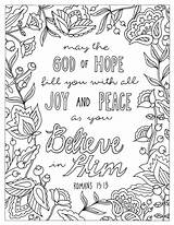 Coloring Bible Pages Romans Hope Printable God Christian Verse Colouring Scripture Adult Joy Sheets Book Winter Inspirational Rocks Print Kids sketch template