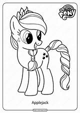 Applejack Mlp Pony Coloringoo sketch template