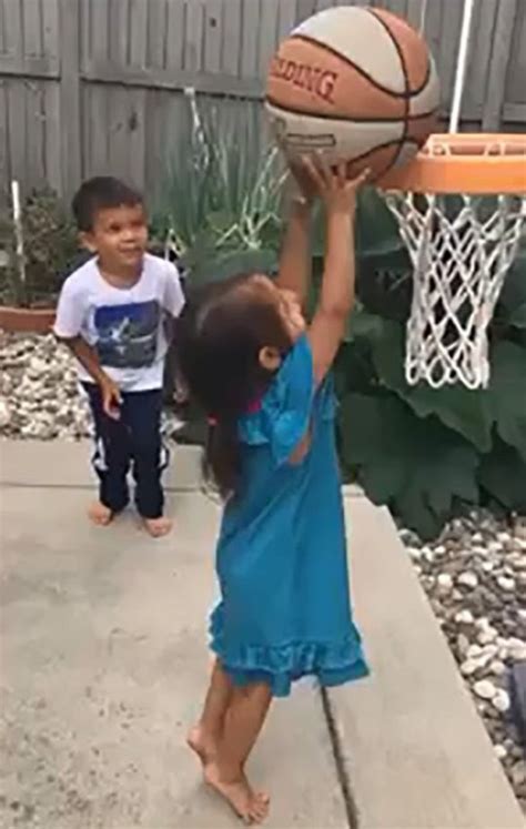 Heartwarming Moment Brother Encourages His Little Sister In Basketball