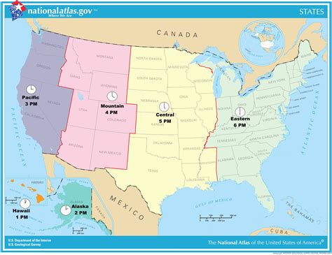 Time Zone Map Usa With States Printable