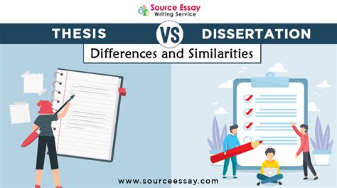 thesis  dissertation differences  similarities