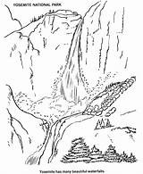 National Coloring Park Parks Pages Yosemite Falls Usa Printables Glacier Color Adult Places Sheets Book Space Landscapes Monuments Next Colouring sketch template
