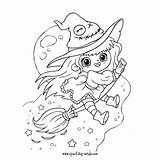 Coloring Cute Witch Kids Sparkling Minds Llama sketch template