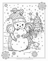Coloring Snowman Pages Adults Christmas Color Cute Print Printable Getcolorings sketch template