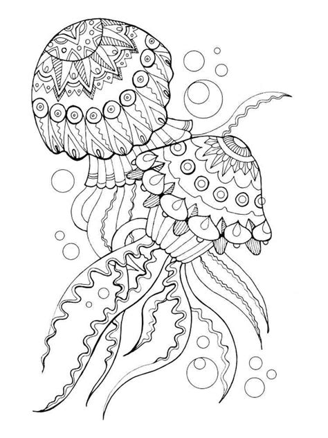 jellyfish coloring pages  adults