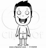 Clipart Boy Summer Wearing Swim Cartoon Coloring Trunks Happy Cory Thoman Vector Outlined Royalty 2021 sketch template