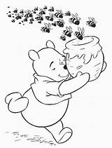 Coloring Pages Bee Pooh Winnie Kids Disney sketch template