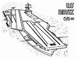 Cvn Nimitz Coloringsky Military Army Lotniskowiec Carriers sketch template