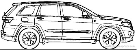 jeep grand cherokee suv blueprints  outlines