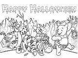 Halloween Coloring Pages Pooh Winnie Disney Happy Printable Kids Parade Color Freinds Sheets Friends Book Print Letscolorit Thanksgiving sketch template