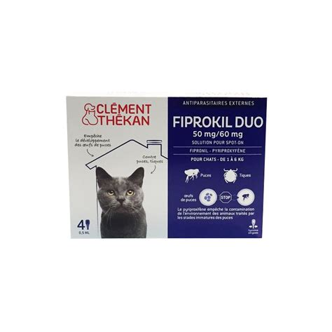 fiprokil duo chat  pipettes anti puces