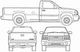 Gmc Sierra 1500 Truck Blueprints 2006 Pickup Car Trucks sketch template