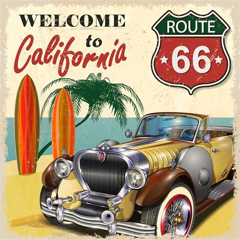 decoupage vintage retro car travel designdekupajcanvas tablo icin arabali seyahat posterleri