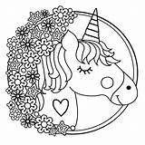Unicorn Coloring Adults Pages Kids Adorable Printable Girls Easy Preschool sketch template
