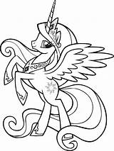Celestia Pony Coloring Little Pages Princess Getdrawings sketch template