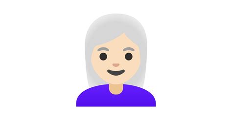 woman light skin tone white hair emoji