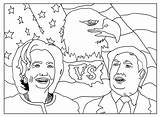 Coloring Pages Trump Donald Campaign Kids sketch template