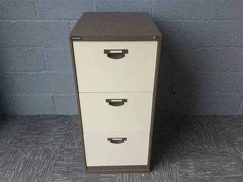 three drawer metal filing cupboard recycled office