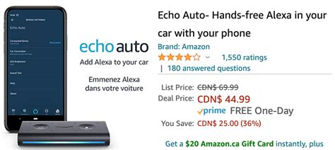 amazon canada device offers save   echo dot save   echo auto hands  alexa