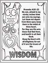 Proverbs Coloring Wisdom Pages Sheets Sheet Children Template Box sketch template