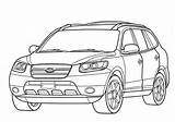 Hyundai Santa Fe Coloring Car Suv Pages Color Printable Categories Sketch Template Kids sketch template