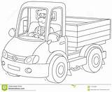 Truck Driver Driving Cartoon Coloring Man Riding Illustration Vector Car Small Smiling His Style Boy Book Stock Clipart Dreamstime sketch template