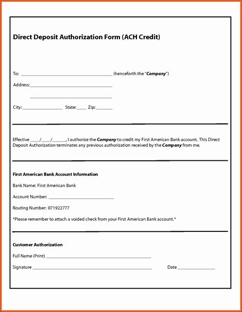 sample ach deposit authorization form form resume examples ajydnezl