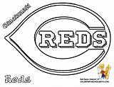 Coloring Pages Baseball Logo Mlb Reds Cincinnati Cubs Chicago Softball Kids Printable Bengals Print Mascot Clipart Drawing Major League Red sketch template