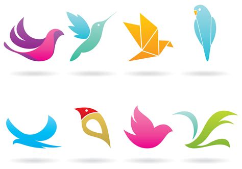 colorful bird logo vectors  vector art  vecteezy