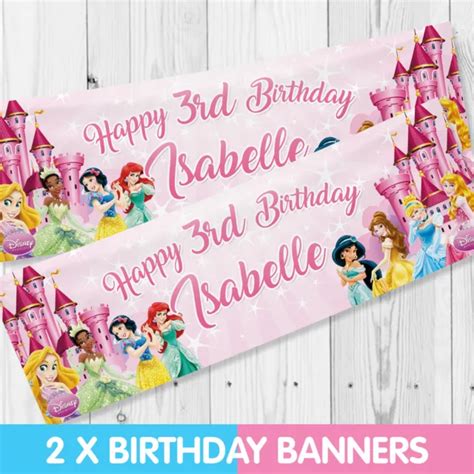 personalised disney princess birthday party banner children party