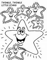 Coloring Twinkle Star Little Stars Colouring Pages Kids Sheets Printable Nursery Clipart Rhymes Dividers Cliparts Sheet Birthday Print Christmas Library sketch template