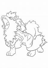 Pokemon Arcanine Coloring Pages Generation Printable Kids Anime Ken sketch template