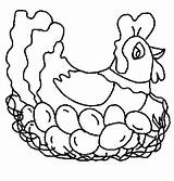 Egg Chicken Coloring Pages Hen Kids Hatching Color Drawing Nugget Hens Netart Getcolorings Getdrawings Mother Printable Little sketch template