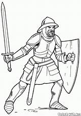 Medieval Drawing Knight Armor Getdrawings sketch template