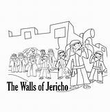 Coloring Pages Jericho Joshua Walls Wall Printable Bible Jordan Crossing River Battle Caleb Sunday School Achan Activities Israelites Crafts Color sketch template