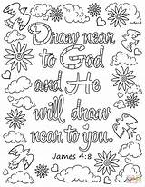 Coloring God Near Draw Will Pages He Bible Verse Printable Am Colouring Trust James Kids Sheets Drawing Crafts Adult Inspirational sketch template