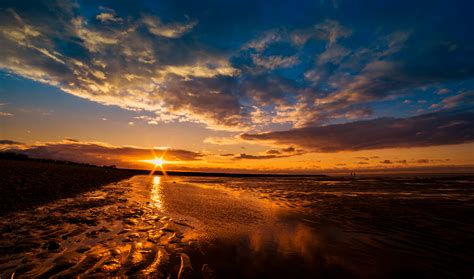 sonnenuntergang  der nordsee bei cuxhaven foto bild landschaft