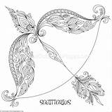 Sagittarius Book Boogschutter Tattoos Kleuren Getrokken Patroon Zodiaco Getcoloringpages Horoscope Sagittario Zentangle Bambino Lusso Schorpioen Archer sketch template