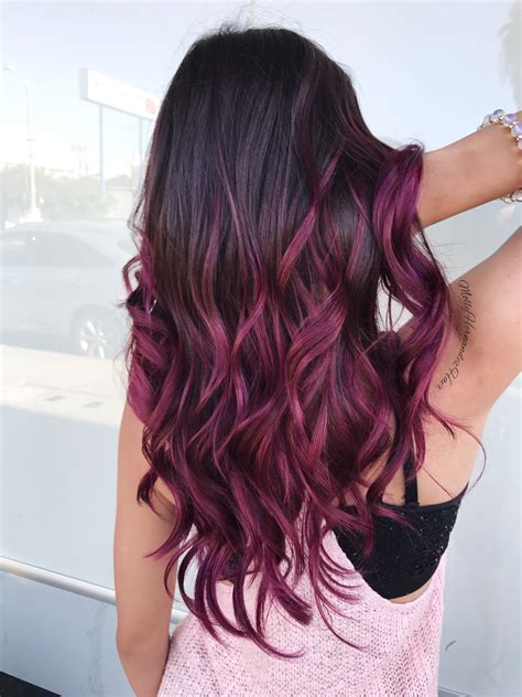 balayage hair purple ideas  pinterest purple balayage purple highlights