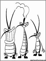 Oggy Cockroaches Coloring Pages Ogie Color Kids Printable Getcolorings Fun Getdrawings sketch template