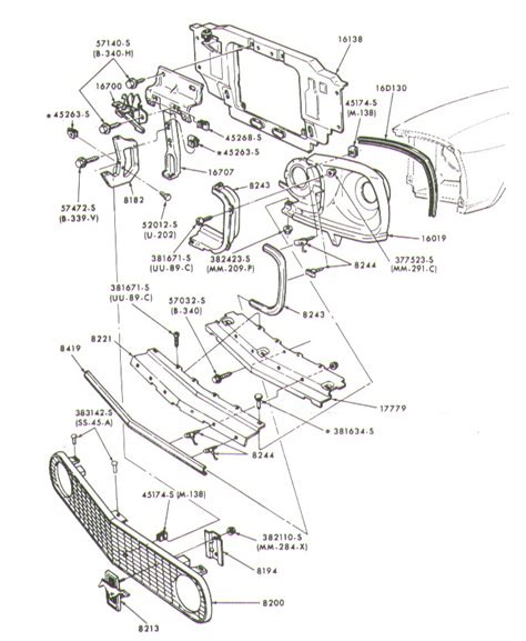 mustang body parts diagram