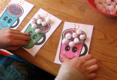 hot chocolate counting mats  practicing    correspondence