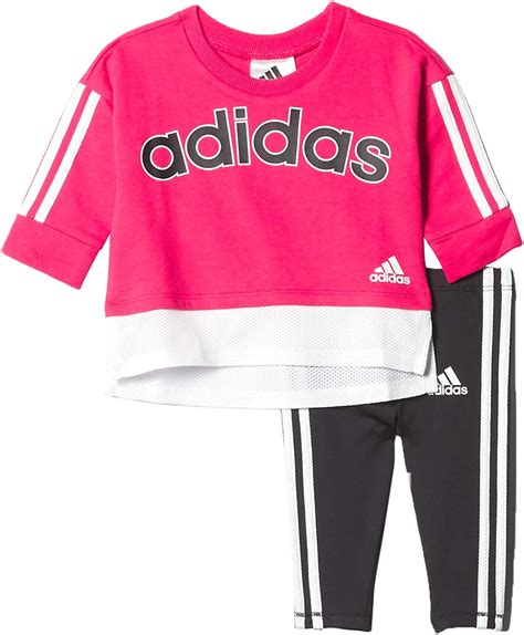 adidas baby girls ft pullover tight set pants pink  months amazoncouk clothing