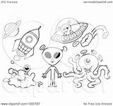 Flying Coloring Saucers Aliens Rockets Clip Visekart Illustration Royalty Rf 2021 sketch template