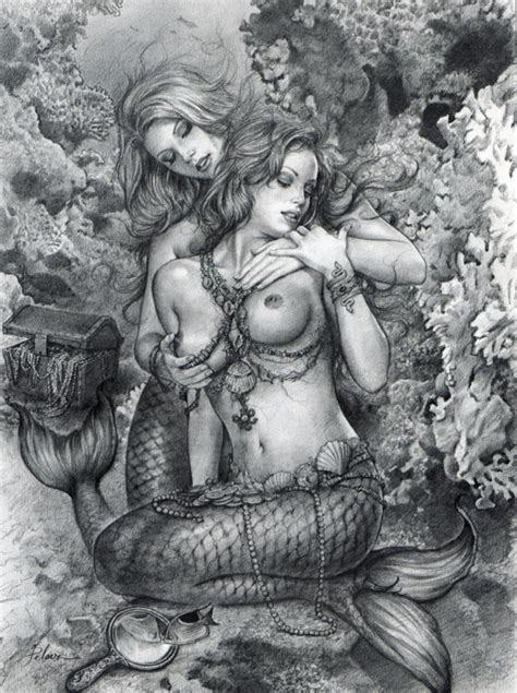 mermaids 4 illustration [adult] in mark yanko s joan pelaez comic art gallery room