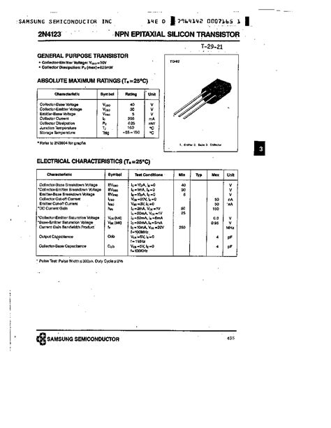 datasheet pages samsung npn epitaxial silicon transistor
