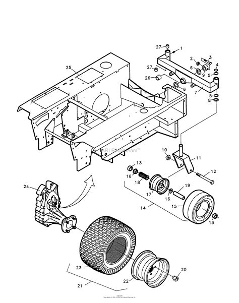 bunton bobcat ryan xtk  lynx power unit parts diagram  drive wheels casters