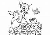 Bambi Coloring Pages Disney Large Print sketch template